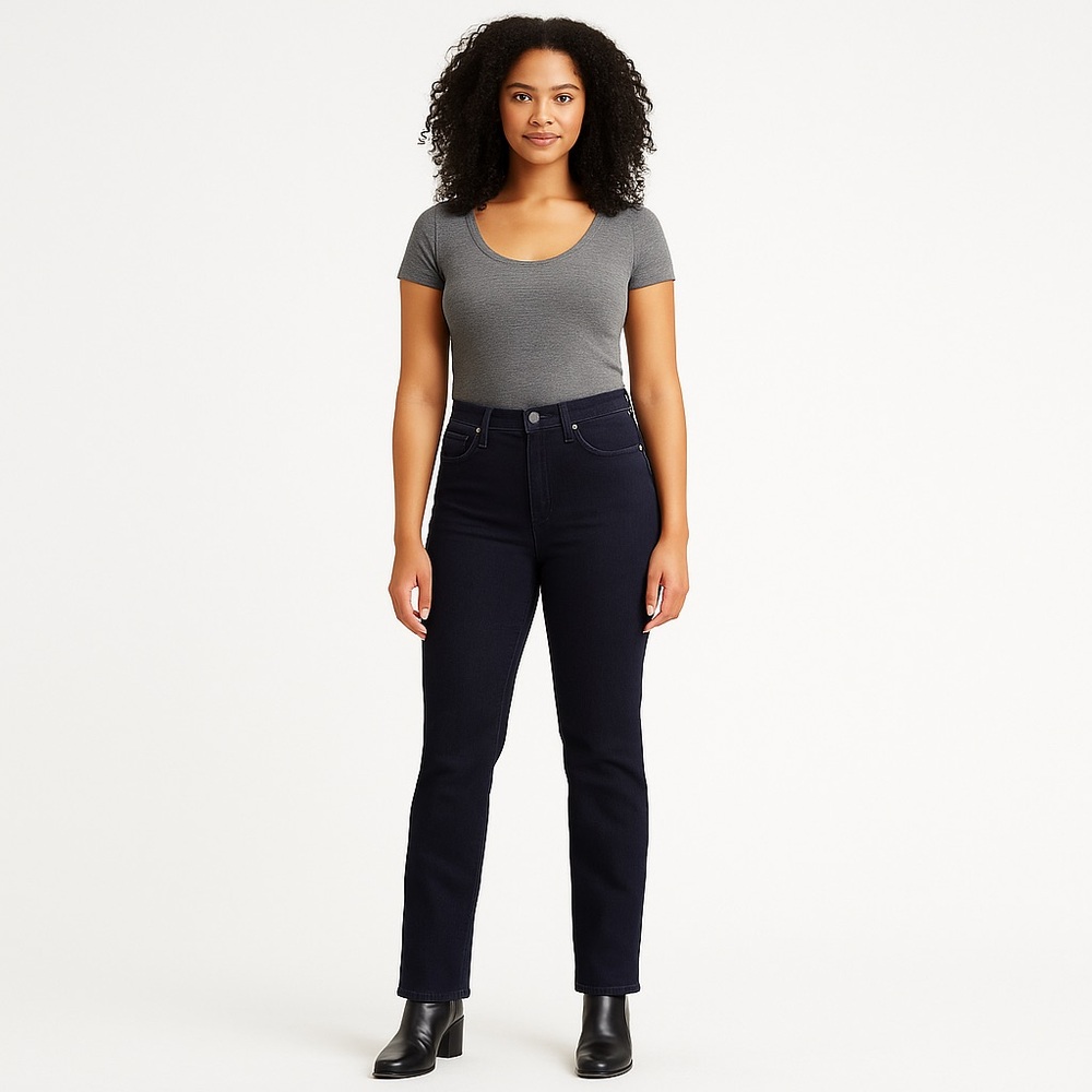Levi’s Bold curve siz 26/32 black high rise straight lightweight stretch classic
